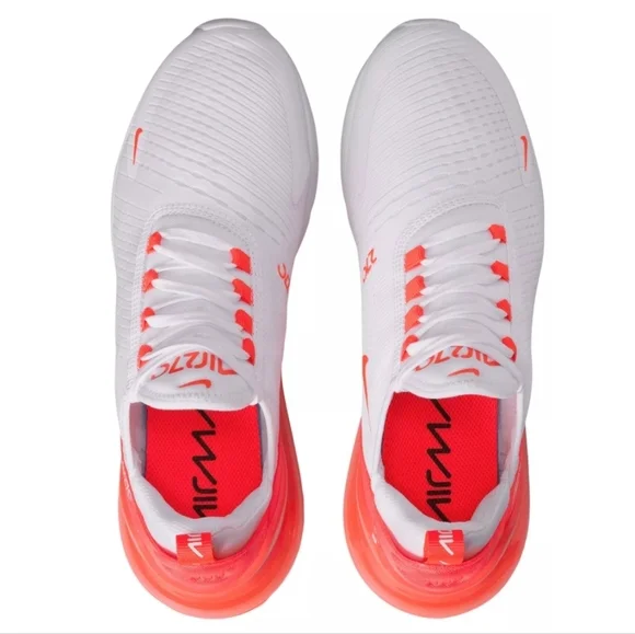 Bling Nike Air Max 270 Orange White Sneakers Shoes Customized with Crystals - Picture 2 of 5